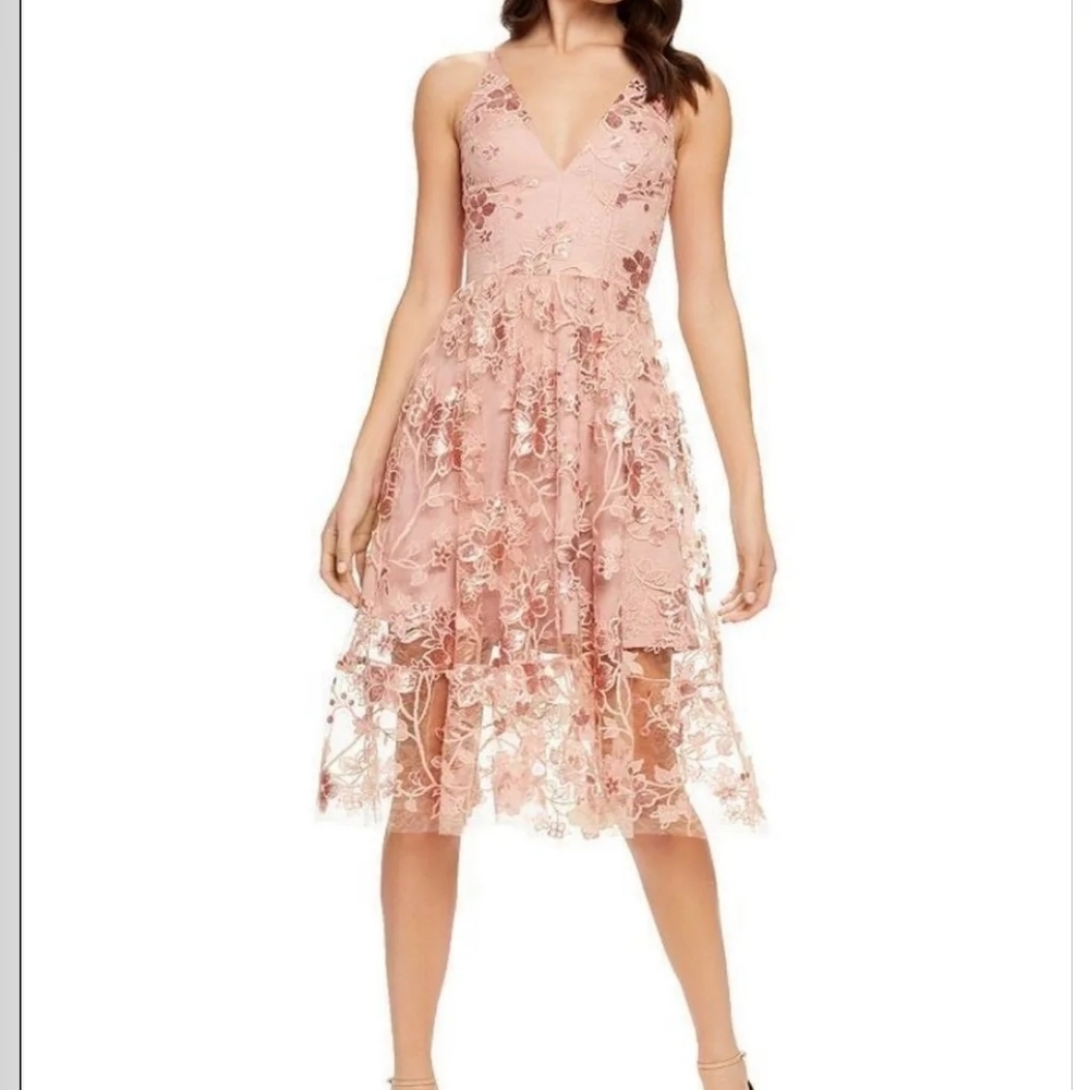 NWT - Dress The Population Ally Floral Cocktail Dress - Size Small